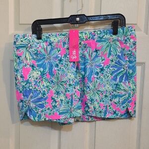 Lilly Pulitzer Women's Floral Shorts - Pink and Blue